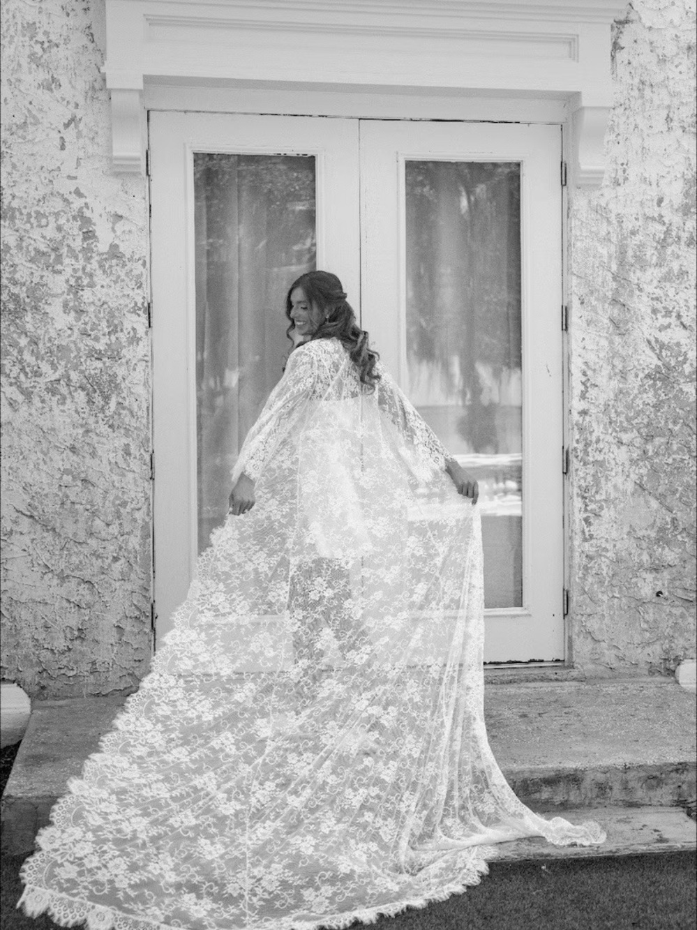 Lace Bridal Robe - White Sheer Lace Wedding Cover-Up